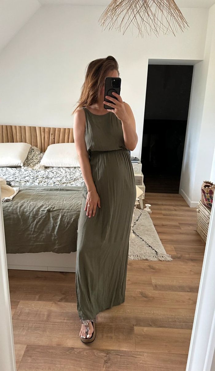 Robe longue kaki Asos joli dos 🐍 - photo numéro 3