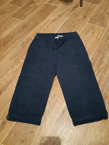 Pantacourt bleu marine femme