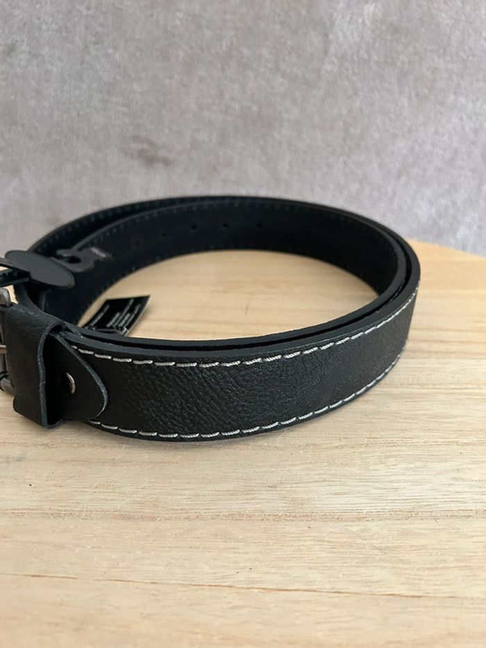 Ceinture en cuir noir taille 115 cm - photo numéro 2