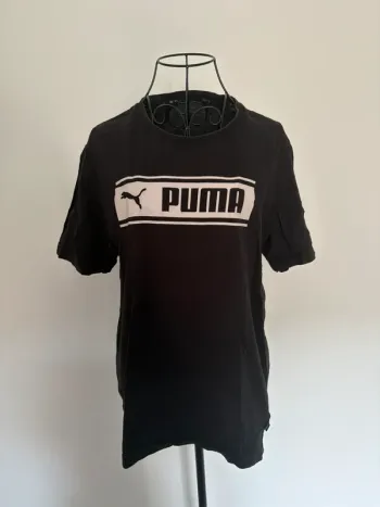 T-shirt Puma Noir avec logo blanc - Taille M - Très bon état