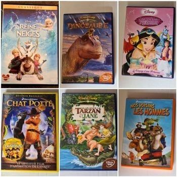 Dvd enfants disney, barbapapa, little People, tintin,dreamworks, pokemon en très bon etat