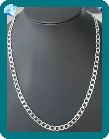Collier maille gourmette 6mm 50cm plaquage argent