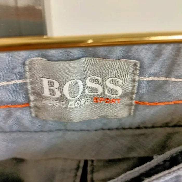 Pantalon homme Hugo Boss Sport bleu foncé coton 100% coupe droite taille 44 A1415 - photo numéro 4
