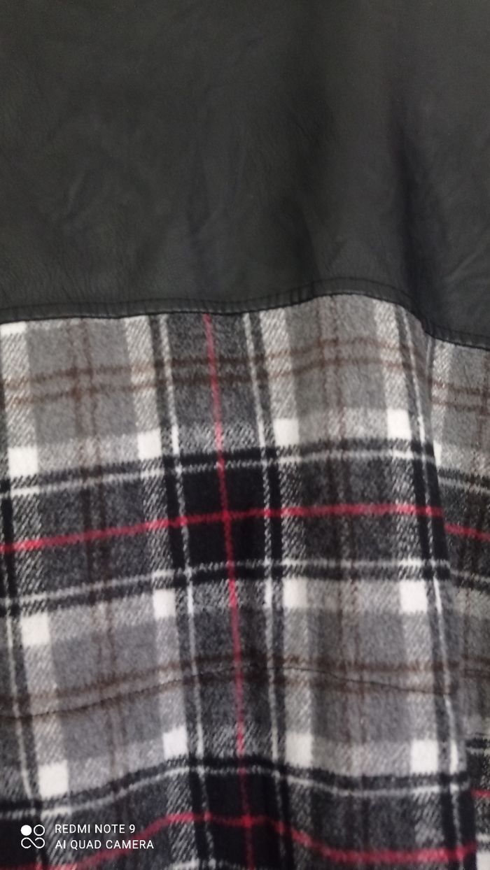 Veste chemise noire a carreaux bi matière New Collection taille xl - photo numéro 4