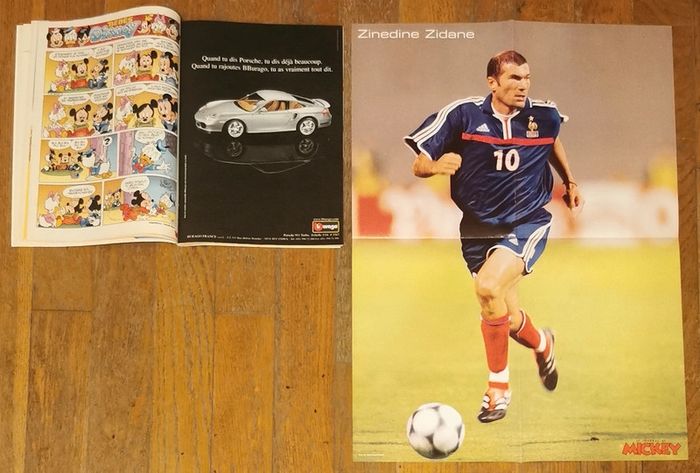 Ancien journal de mickey avec poster euro 2000- Zidane N°2503 vintage - photo numéro 2