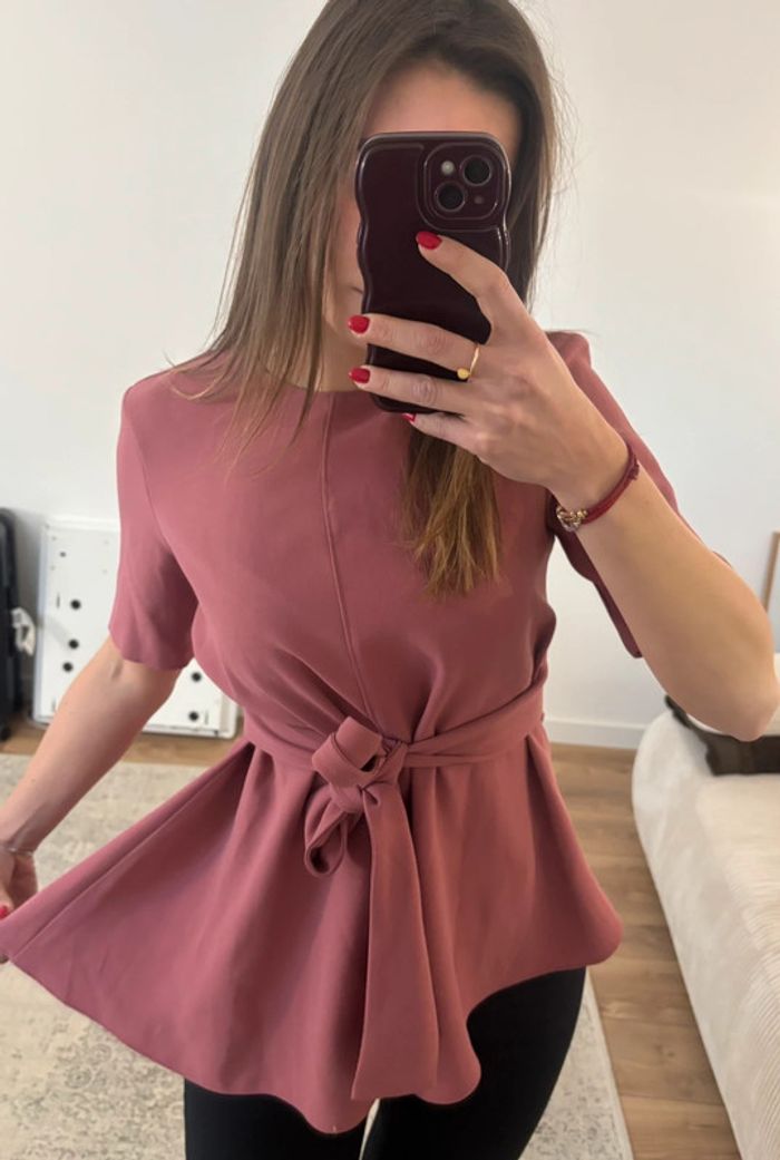 Blouse rose Zara femme taille XS - FR34 - W24 - photo numéro 2