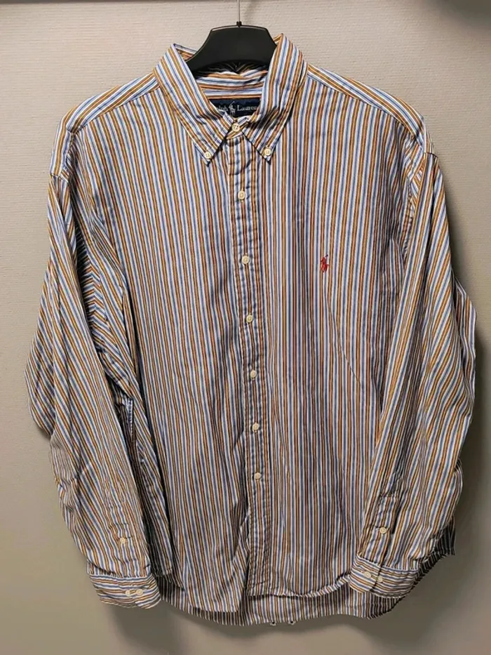 Chemise Ralph Lauren Classic Fit rayée multicolore – XL – Style Vintage Y2K - photo numéro 2