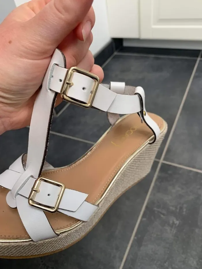 Chaussure compensée blanche - photo numéro 6