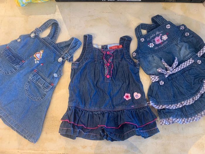 Lot 3 robes en jeans 6 mois fille ete bébé