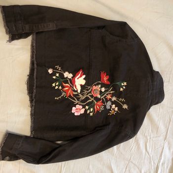 Veste en jeans fleuri printemps taille S