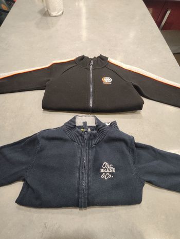 Lot de 2 gilets zippés enfant garçon – Taille 4 ans