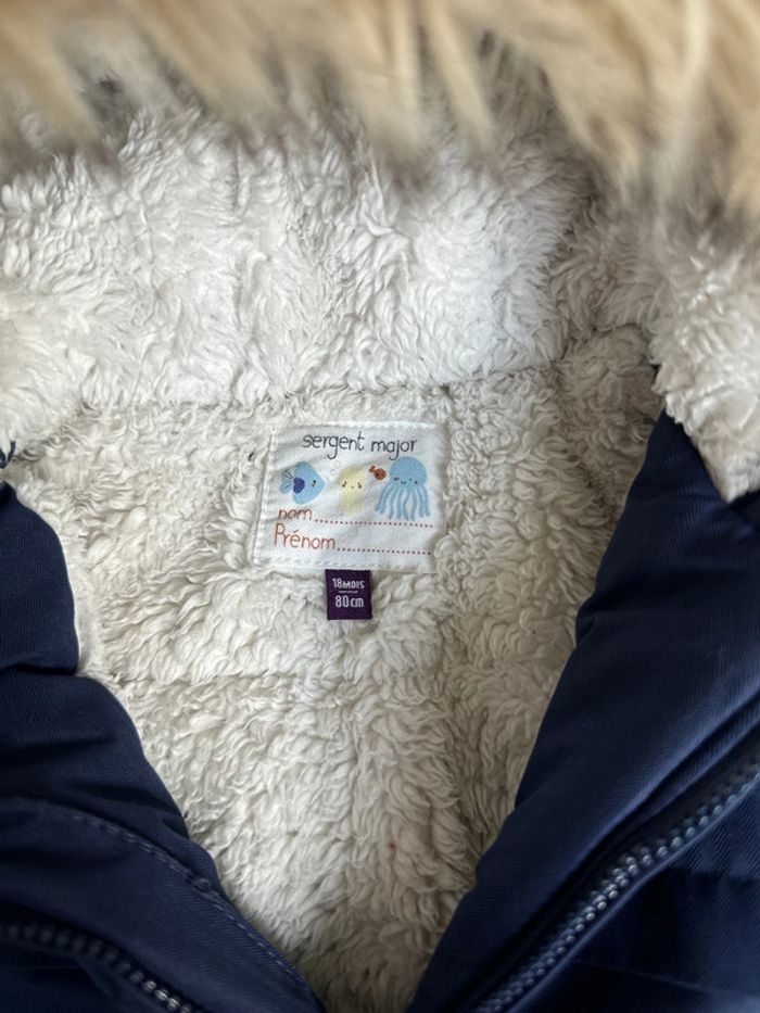 Manteau sergent major bleu marine 18 mois 80 cm - photo numéro 4