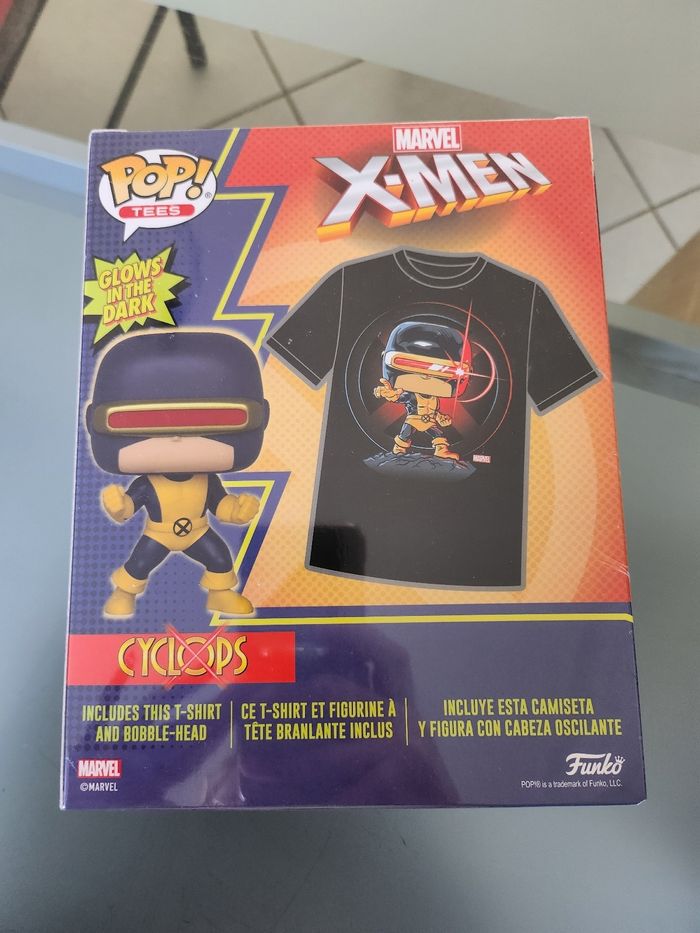 Funko Pop! Cyclops X-Men 🌟 Glow in the Dark + T-shirt M – Neuf - photo numéro 2