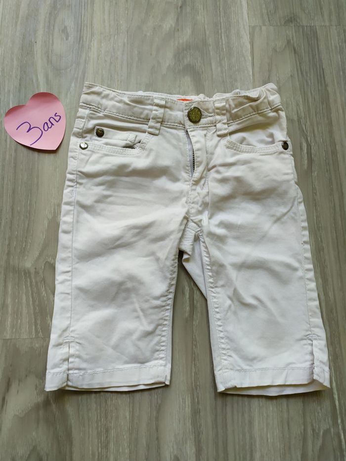 pantacourt blanc 3 ans