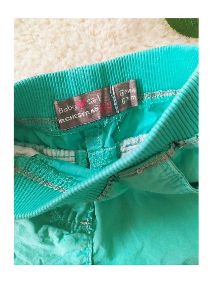 Pantalon Orchestra bébé fille 6 mois vert turquoise printemps-été - photo numéro 2