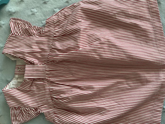robe manches courtes rayée rouge et blanc doublée 9 mois chicco - photo numéro 6