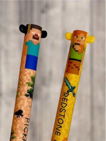 Lot de 2 stylos effaçables Minecraft Neuf 