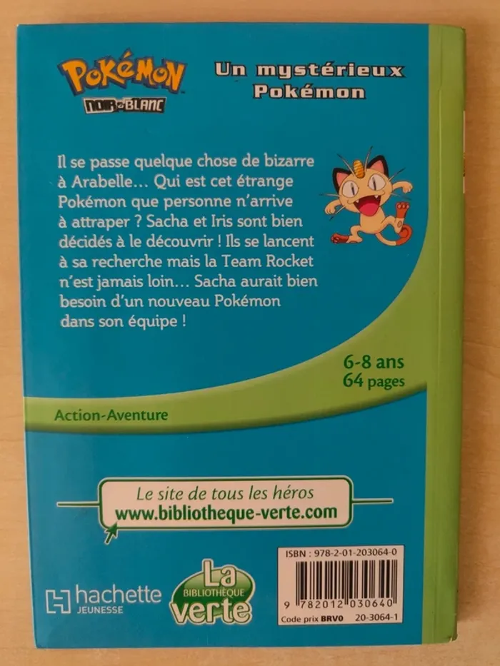 Livre Pokémon Noir et Blanc un mystérieux Pokémon La bibliothèque verte - photo numéro 2