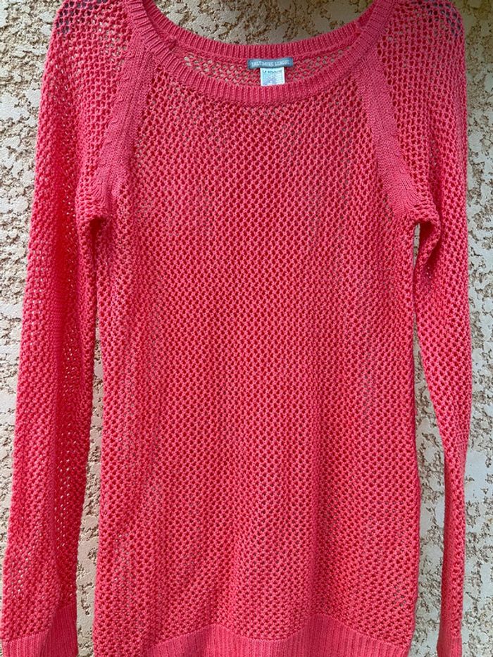 Pull en maille orange corail - photo numéro 2