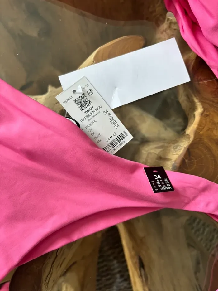 Maillot de bain Etam 2 pièces rose brésilien triangle - photo numéro 3