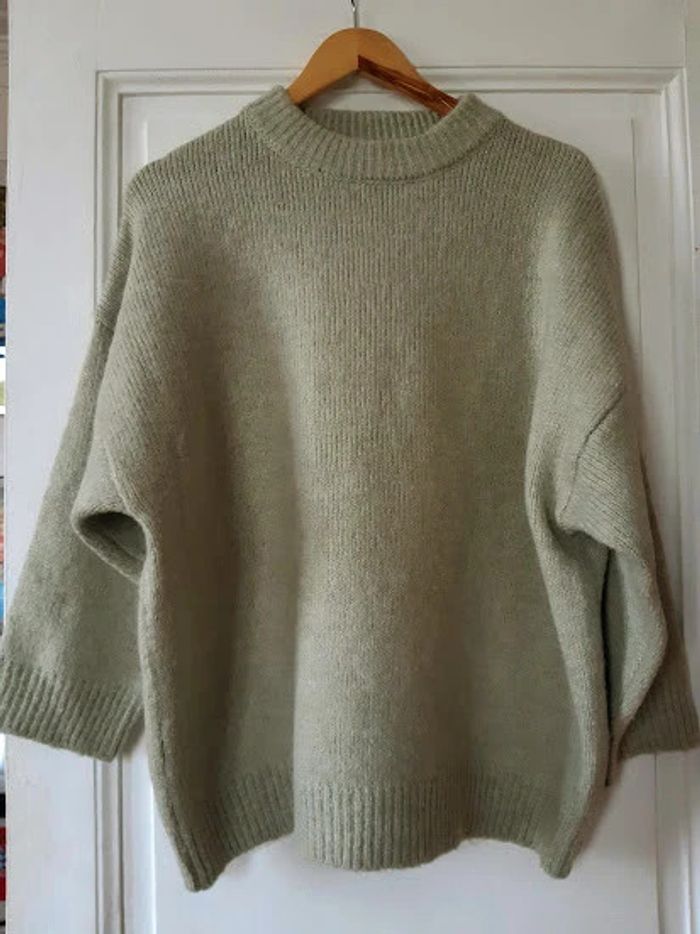 Pull en laine vert amande taille XS - photo numéro 2