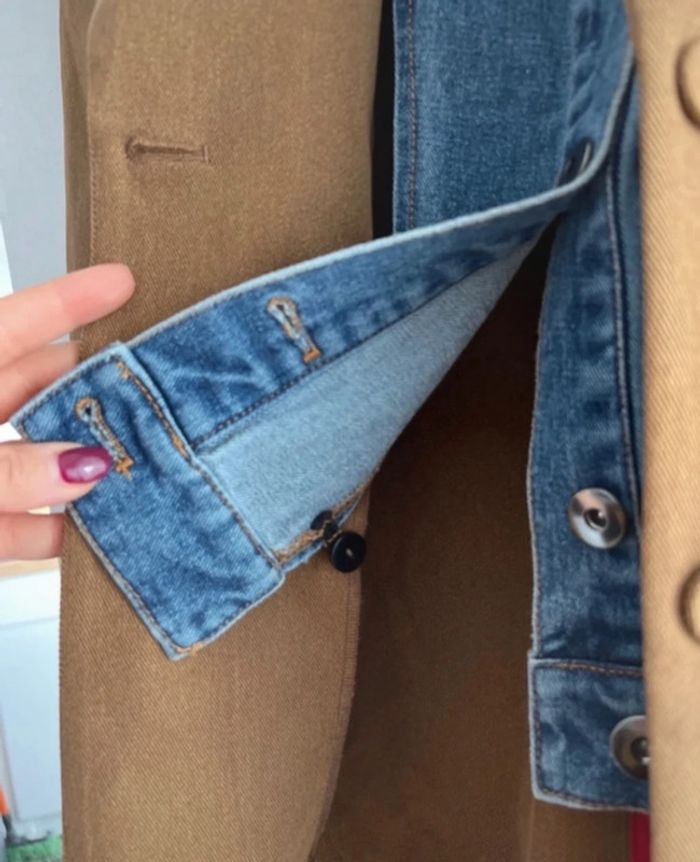 Manteau I.code camel pour femme avec Parmeture à col chemise en jean - photo numéro 3
