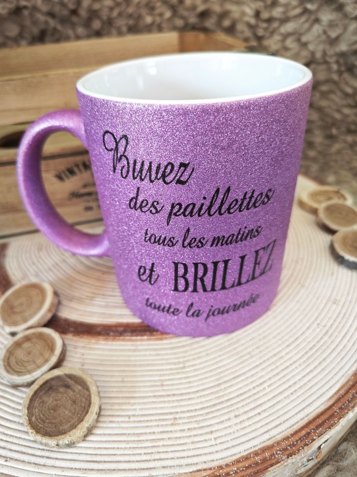 Tasse Glitter Rose Buvez des Paillettes - photo numéro 3
