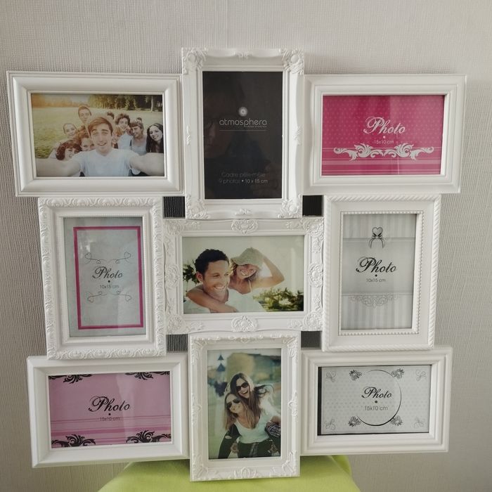Cadres pêle mèle pour 9 photos à suspendre Neuf