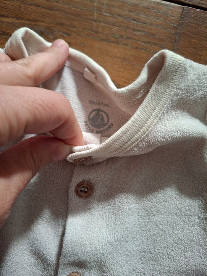 Ensemble petit bateau 6 mois mixte coton éponge beige - photo numéro 4