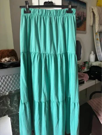 Jupe longue turquoise