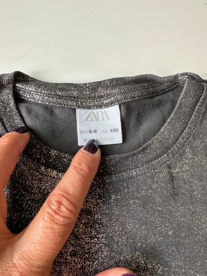T-shirt gris anthracite effet doré - photo numéro 2