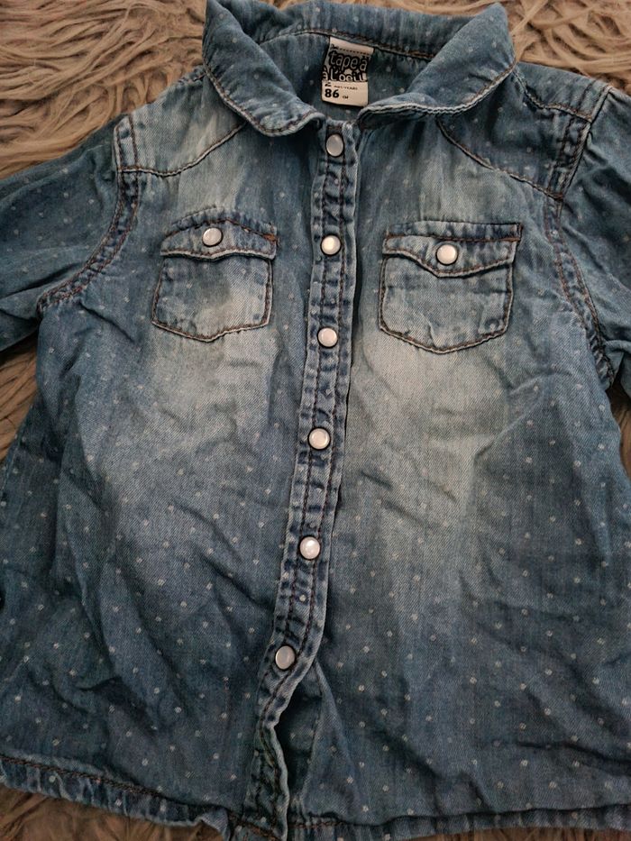 Chemise en jean manches retroussable 2ans - photo numéro 6