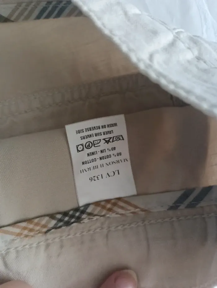 Bermuda short homme Le Chameau taille 46 coton et lin - photo numéro 6