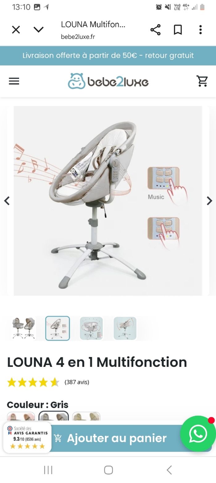 Balancelle louna baby delux - photo numéro 3