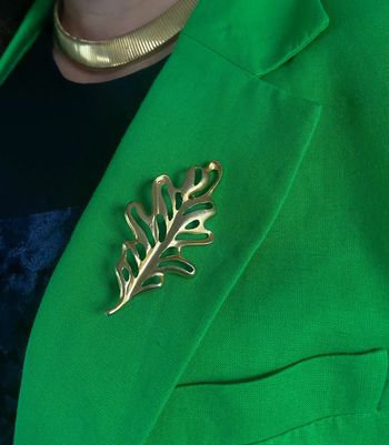 Broche vintage feuille