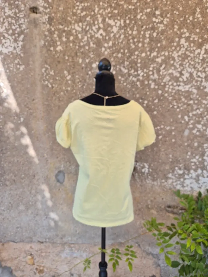 T-Shirt Cache Cache jaune en coton T.42 - photo numéro 2