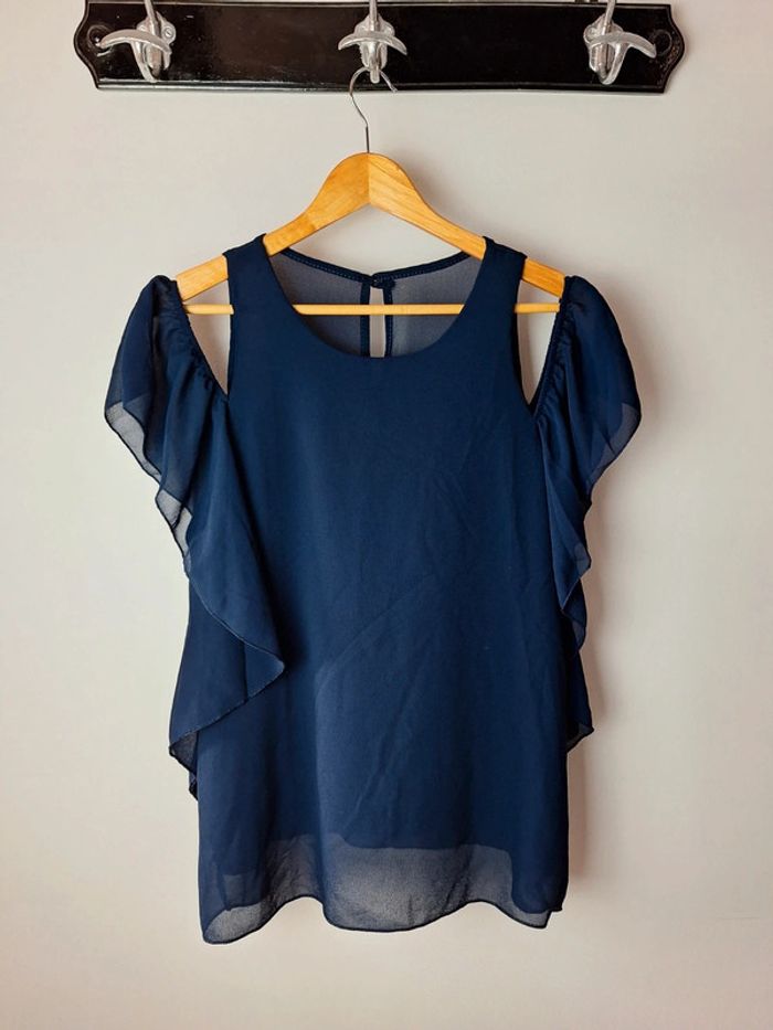 Blouse marine épaule dénudées femme 40