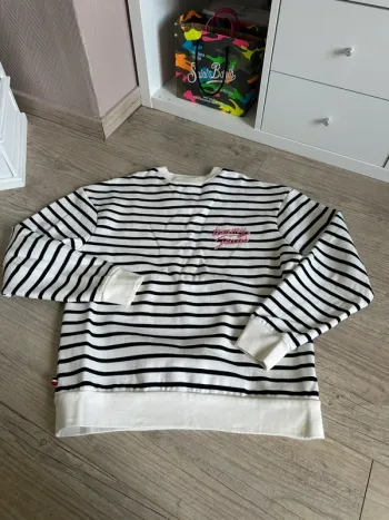 Sweat sans capuche oversize rayé noir marinière tommy jeans XS
