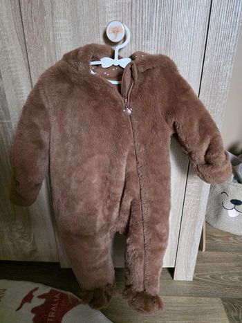 Combipilote ourson chaude avec moufles intégrées