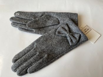 Gants tactiles en laine gris taille L