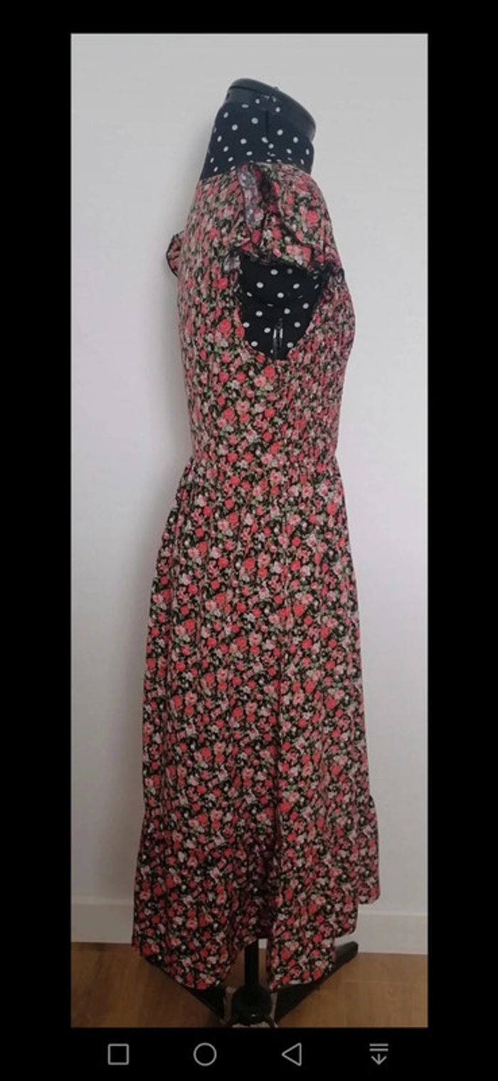 Robe longue à fleurs noir rouge Taille S/M - photo numéro 7