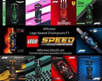 Affiche numérique Lego F1 Speed Champions 25x25 cm