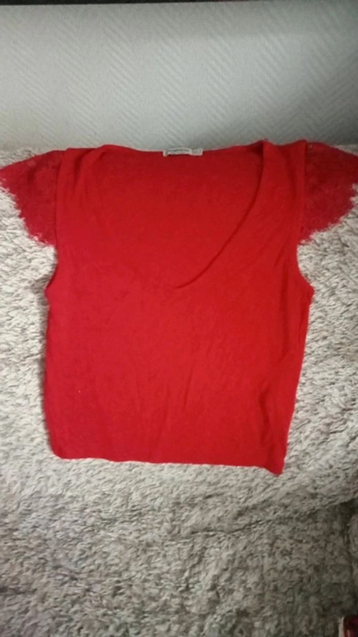 Magnifique t-shirt manches courtes en dentelle