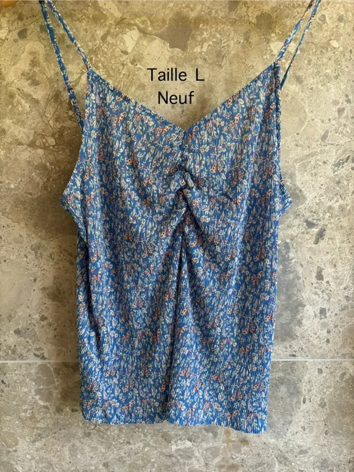 Top froncé imprimé Mango