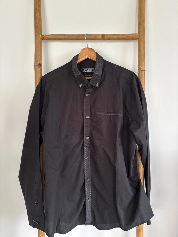 Chemise noire 100% coton Armand Thierry taille XL