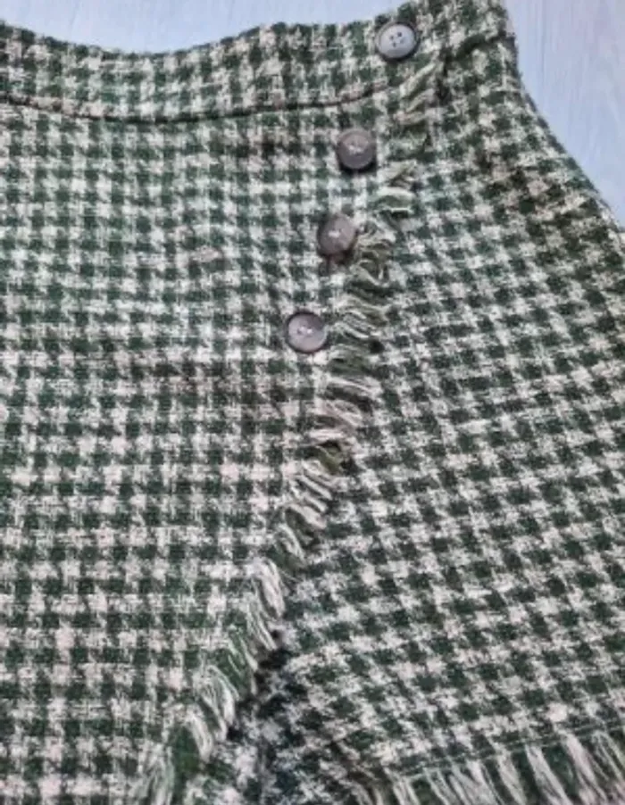 Short carreaux vert et blanc style tweed Pimkie - photo numéro 4
