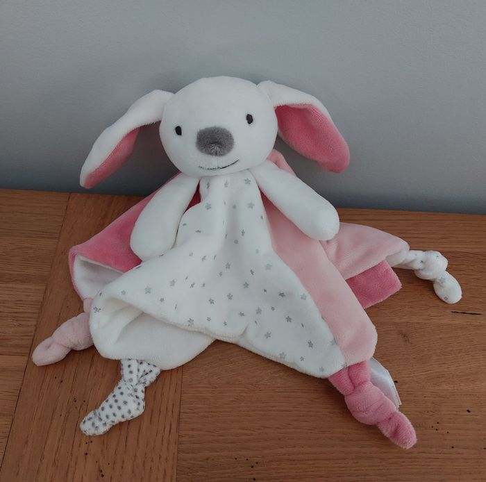 Doudou plat lapin étoiles  Obaibi