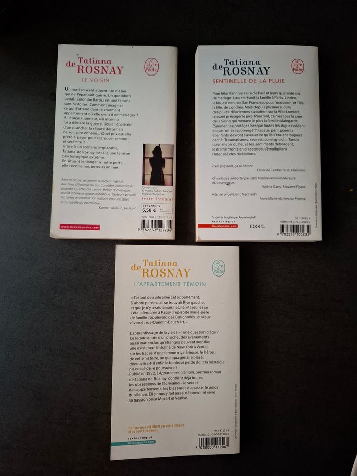 Lot de 3 thrillers de Tatiana de Rosnay en bon état - photo numéro 2