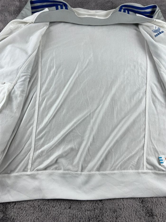 Veste vintage Adidas logo brodé 2006 blanche grise et bleu marine Taille L - photo numéro 14