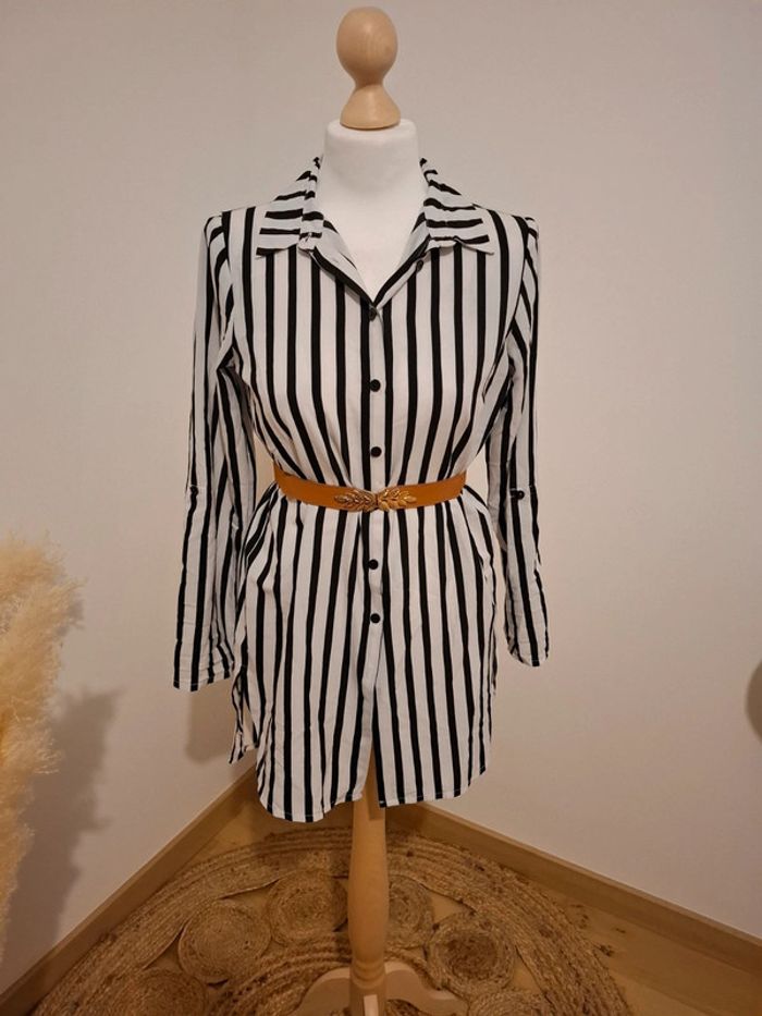 Chemise longue rayée Bel & Bo taille S 36 - photo numéro 11